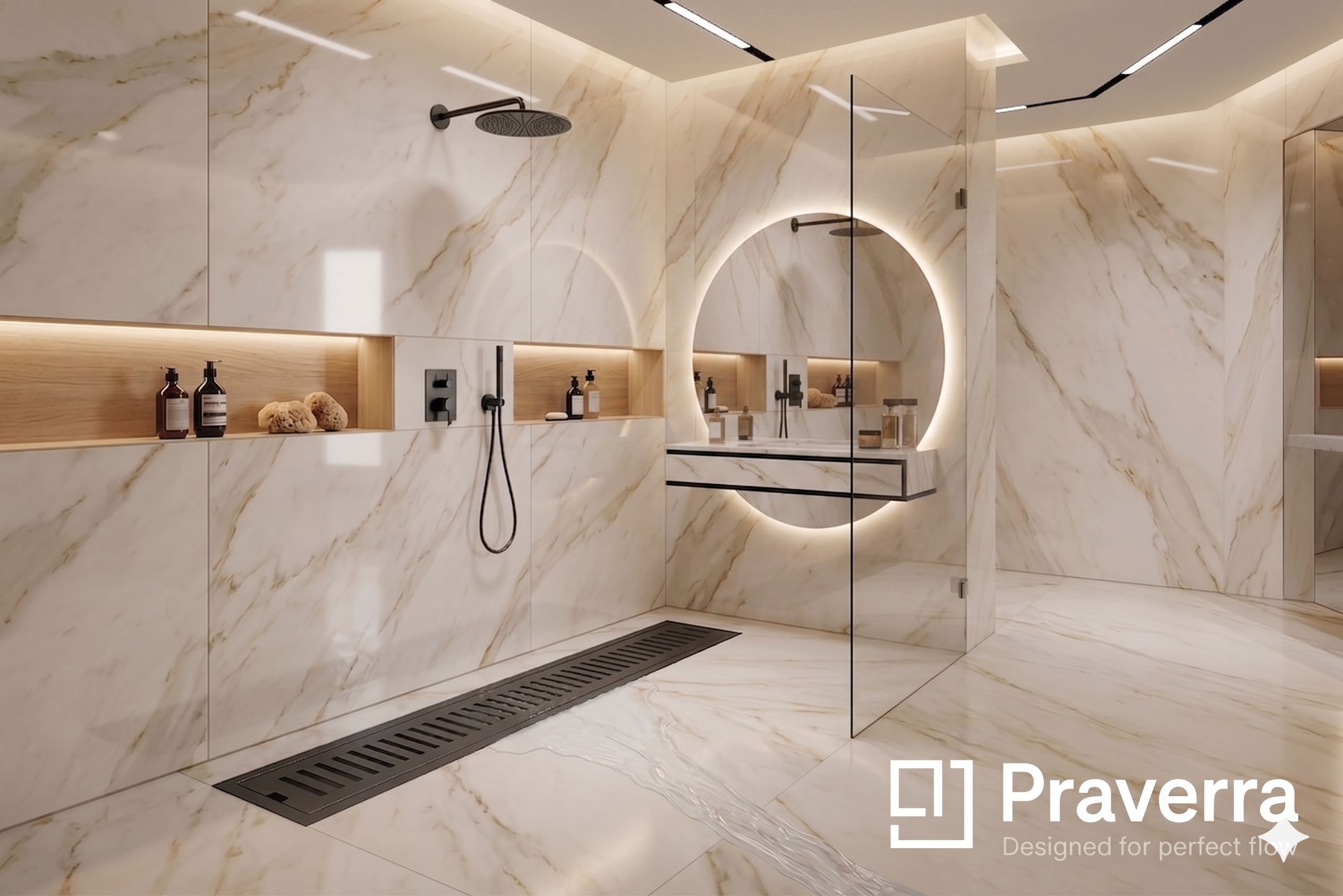 Praverra Shower Drainer Black view 4